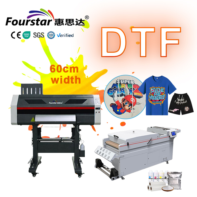 Fourstar New DTF T-Shirt Printer Epson I3200 Printhead 60cm OEM Semi-Automatic DTF Ink Printer Machine