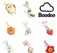 Pendentif en peluche tête de chat chameau de dessin animé mignon - 10 cm, en coton, porte-clés personnalisé, accessoire de sac à dos pour filles, marque Boodoo