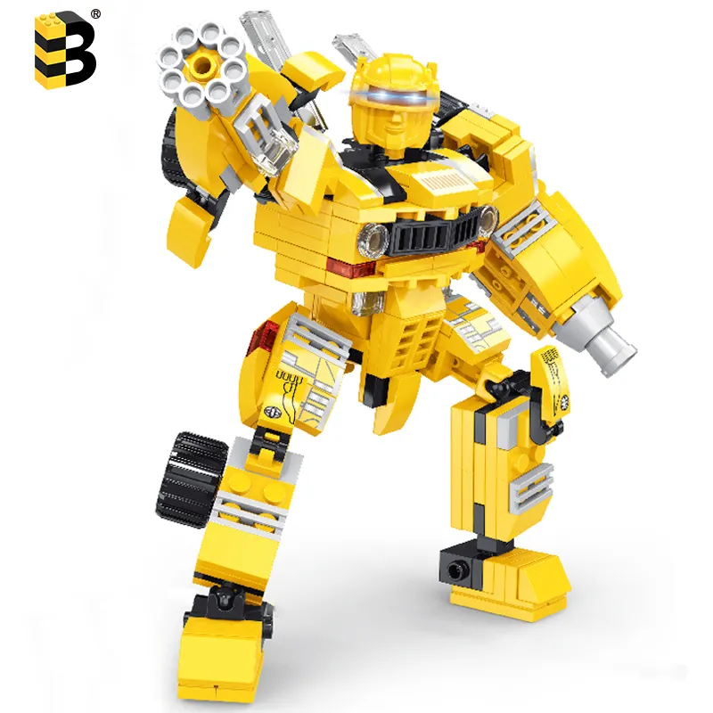 Plastic 1 in 2 Transforming robot deformed personalized advanced technology toys building blocks figures