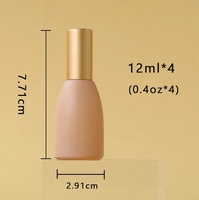 4pcs 12ml verre givré rouleau sur bouteille huile essentielle rouleau bouteilles avec billes roulantes en acier inoxydable et couvercles peints dorés