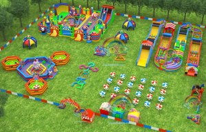 Parque de Atracciones Inflable de PVC de 0.55mm, Grado Comercial, Personalizable, Interior/Exterior, con Kit de Reparación Incluido - Product Image 2