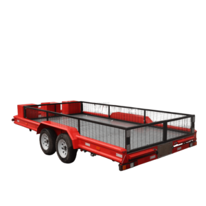 Dual Axle Flatbed Car Hauler <b>Trailer</b> with Safety Rails, Loading Ramps & Tool Box for ATV & Cars - Product Image 6