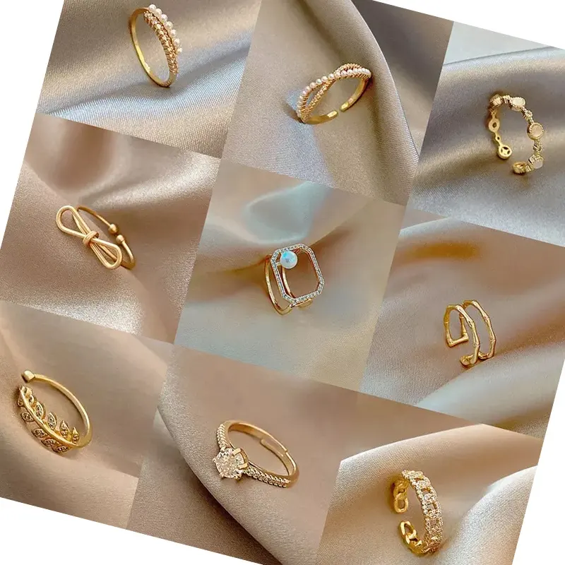 Schlussverkauf einstellbare offene kleine Perlingsringe Schmuck Schmetterling blume Ring-Set Ringe für Mädchen und Frauen