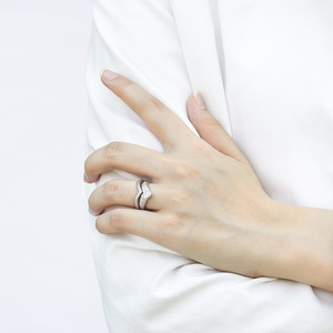 Luxury Custom 925 Sterling Silver Halo CZ Bridal Jewelry <b>Set</b> Bespoke Zirconia Wedding Necklace Earrings Ring <b>Set</b> for Bride - Product Image 4