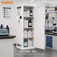 Armoire de sécurité pour produits chimiques toxiques en acier, 83L, 22 gallons, blanche, à une seule porte, pour hôpital, école, laboratoire, approvisionnement
