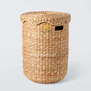 Panier de rangement multifonctionnel moderne en jacinthe d'eau fait main avec couvercles pour organiser les jouets des enfants dans la salle de bain, la chambre à coucher, le salon - Product Image 3