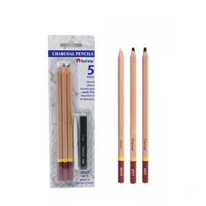 숯불 스케치 연필 세트가있는 전문 연필 세트 부드러운 중간 흰색