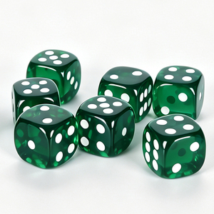 Dés de jeu de société en résine rouge transparente de 18 mm, coins arrondis, points blancs, vente en gros, couleur personnalisée, commande en gros - Product Image 2
