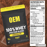 Poudre de protéines de lactosérum au chocolat en gros, fabrication OEM |   25 g de protéines pour la récupération musculaire sportive