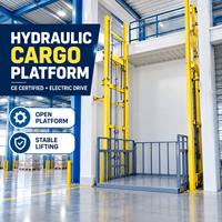 Monte-charge hydraulique à rail de guidage de 3 tonnes pour la manutention de marchandises en entrepôt, taille de plateforme personnalisée