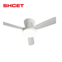 Ventilateur de plafond avec lumière et télécommande pour la maison, moteur DC en cuivre, blanc