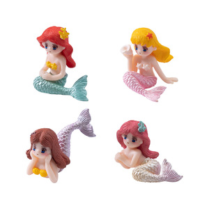 Figurines de sirène personnalisées en résine, décorations de dessins animés, peintes à la main, imperméables, ornements pour la maison, poissons d'aquarium pour la décoration et l'artisanat - Product Image 5