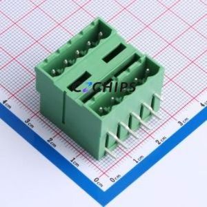 DB2ERH-5.08-2*5P-GN Plug-in Terminal Block Bent Lead Through Hole,P=5.08mm <b>Board</b>-to-<b>Board</b> / Socket - Closed 2x5P 5.08mm Green - Product Image 1