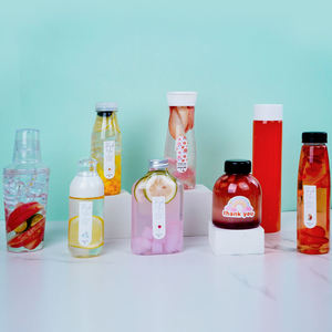 Tùy Chỉnh Pet Nhựa Rỗng Vuông Chai Nước Trái Cây 2Oz 4Oz 1 Kích Thước Vít Top Cho Nước Giải Khát Logo Tùy Biến Hỗ trợ - Product Image 3