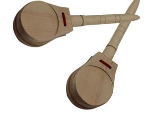 Muslady-claxon de madera para dedo, aparejos de mano de madera, pequeños instrumentos musicales de percusión, color marrón y madera, 1 par - Product Image 1