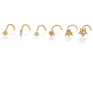 Bijoux de <span class=keywords><strong>piercing</strong></span> en acier inoxydable YW, anneau de <span class=keywords><strong>nez</strong></span> en zircon, <span class=keywords><strong>piercing</strong></span> de <span class=keywords><strong>narine</strong></span>, clou de <span class=keywords><strong>nez</strong></span> en forme de S - Product Image 2