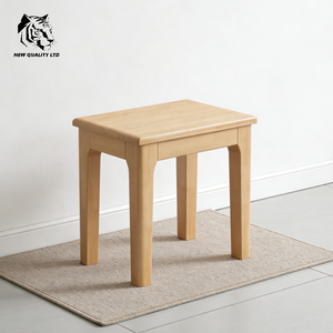 Tabouret en bois massif de petite taille, personnalisable, en stock, style naturel, nouvelle mode, pour chambre, hôtel, salon – Fabrication chinoise, prix abordable, expédition immédiate - Product Image 1