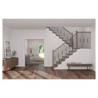 Beliebte Doppelträger-Treppe für Innenräume Moderne Massivholz-Stufen Rostfreies Drahtseil-Geländer Gerade Treppe