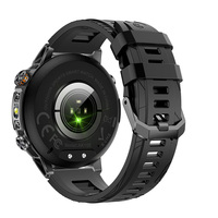 Montre connectée robuste AK106 avec batterie ultra longue durée 1400 mAh, appels Bluetooth, étanchéité IPX8, lampe torche sportive, bracelet en silicone noir et boussole – Direct Usine