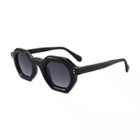 Lunettes de soleil de luxe personnalisées avec logo, monture rectangulaire en acétate, style unisexe, verres polarisés TAC, monture classique en forme de losange, lunettes de mode