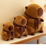 Vente en gros Peluche Capybara Écharpe Poupée Capybara Décoration de la maison Cadeau d'anniversaire pour enfants Jouet animal en peluche Capybara doux