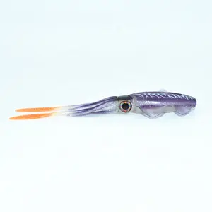 TAKEDO LD3 150mm 20g 3D Eyes Octopus Squid Lead Soft Lure Bionic Bait With Ears Thin Fin Fishing Lures Squid Bait Rubber Squid