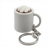 Vente flash : Porte-clés en PLA pour impression 3D, petit modèle de tasse à café ou à thé au lait, clicker pour le bout des doigts, ornement à suspendre au sac à dos