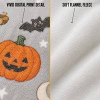 Couverture polaire douce en flanelle 320 GSM, imprimée sur mesure, anti-boulochage, motif citrouille, chauve-souris, lapin, pour la maison, la literie, ou comme cadeau