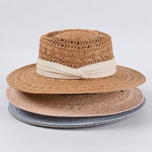 High Quality Women's Summer Hand-woven Panama <b>Straw</b> Hat Seaside Hollow Breathable Sunscreen Sun <b>Straw</b> Beach Hat - Product Image 2