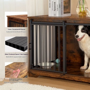 Hiện đại sang trọng kim loại và gỗ con chó Thùng đồ nội thất cho con chó lớn với lưu trữ - Product Image 4