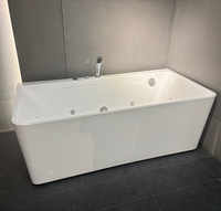 Baignoire autoportante en acrylique Rectangle de conception moderne directe d'usine pour adultes prix Offre Spéciale pour accessoire de salle de bain à usage intérieur