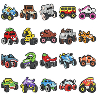 Adornos de PVC personalizados para zapatos, dijes de goma con diseño de coches y dibujos animados para zuecos, accesorios para calzado, venta al por mayor
