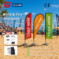 Drapeaux à franges de bonne qualité 2m 3m 4m 5m 6m, drapeaux imprimés avec logo, bannières, publicité personnalisée, événements sportifs, drapeaux de plage à vendre
