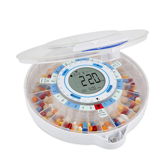 Automatic 7 Day & 4 Times Pill Organizer Weekly Pill Delivery System with Alarm,Smart Pill Dispenser