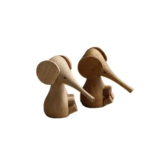 European style wooden handicrafts solid wood elephant decorations foreign trade exports puppets small gifts wooden toy ornaments