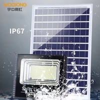 Lampu Sorot Tenaga Surya Luar Ruangan Woojong Factory 90 Beam Angle LED IP65 ABS Bersertifikasi ROHS Penerangan Gudang Remote Control Garansi 2 Tahun