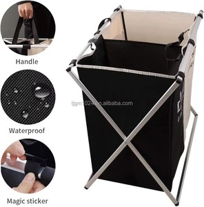 ถุงซักผ้าสีดำ ตะกร้าใส่ผ้า และถุงซักผ้าสีเบจพร้อมหูหิ้วนุ่ม - Product Image 4