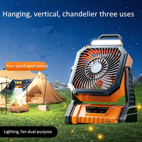 Ventilateurs de camping extérieurs portables 9000mAh avec télécommande USB chargeant la conception silencieuse de voiture et de boîte de lumière LED rechargeable