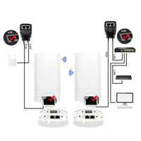 1 Wan 1 Lan Ethernet Wi-Fi 2.4G, Puente Wifi Inalámbrico a Prueba de Agua, Punto de Acceso Exterior de Largo Alcance de 1.5 Km, Router Poe Ap