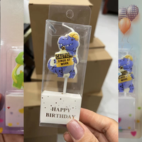 Bougies d'anniversaire en cire de paraffine colorées faites à la main en forme de dinosaures pour fêtes d'enfants, mariages et jours fériés – Non toxiques – Vente en gros