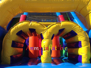 Nouveau <span class=keywords><strong>jeu</strong></span> gonflable d'extérieur pour trois personnes - Parcours d'obstacles - Grand toboggan gonflable d'escalade - Product Image 2