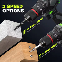 Kit de perceuse sans fil à double vitesse 16,8 V industriel avec un ensemble complet de clés dynamométriques pour la construction