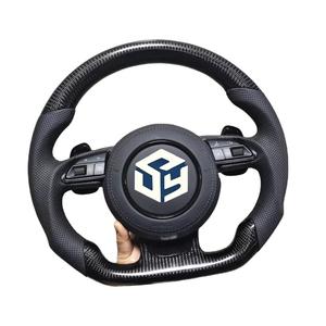 Volante in Pelle Nera/ Nero Lucido/ LED in Fibra di Carbonio per <span class=keywords><strong>Audi</strong></span> A3 A4 B8 A5 B8 A6 C6 A7 C7 A8 D4 Q5 S7 - Product Image 4