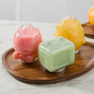 Botellas de Plástico Transparente para Beber Jugo de 300 ml y 350 ml, Botella de Leche y Té con Forma de Fruta, Boca Ancha, Linda, con Tapa y Pajita - Product Image 3