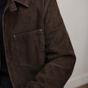 NAFA personalizar chaqueta de cuero de piel de cabra de ante nobuk suelta Premium para hombre con la mejor mano de obra <span class=keywords><strong>buen</strong></span> precio - Product Image 4