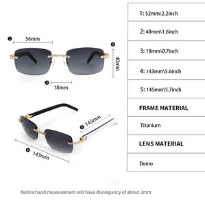 Sifier用高級メンズシルバーアセテートリムレスサングラスジルコンダイヤモンドMoissanite高品質OEM ODM深セン - Product Image 3