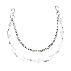 Chaîne de taille Lightning Bolt en alliage de zinc, géométrique, multicouche, unisexe, style punk, hip-hop, pour soirée, chaîne de corps tendance - Product Image 5