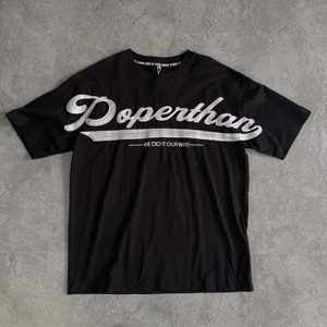 XDL vente en gros plaine meilleure qualité lettres broderie T-Shirt noir 100% coton col rond mince ajusté T-Shirt pour hommes - Product Image 1