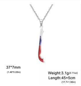Vente en gros de colliers émaillés pendentif carte drapeau du Chili pour femmes et hommes en acier inoxydable bijoux de charme patriotique de la république du Chili cadeau - Product Image 6