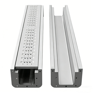 نظام تصريف على شكل حرف U من الفولاذ المقاوم للصدأ 201/304 بمقاس مخصص، تصريف أرضي خطي OEM للساحات الخارجية ومواقف السيارات - Product Image 1